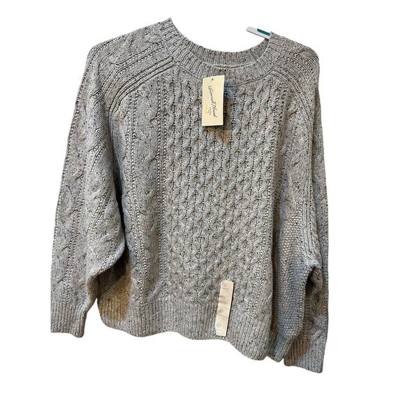 Universal Thread Cable Sweater Women’s XL Gray Heathered Wool Blend Cozy Warm - Picture 1 of 10